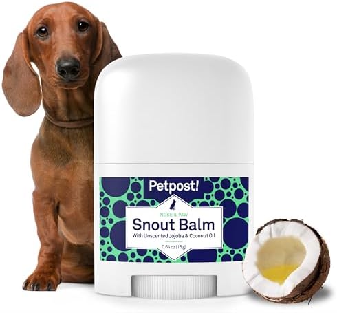 Petpost | Snout Balm for Dogs - Nourishing Snout Soother Balm Heals Dry Dog Noses with Moisturizing Ingredients - Organic Coconut Oil, Jojoba Oil, and Shea Butter 0.64 oz.