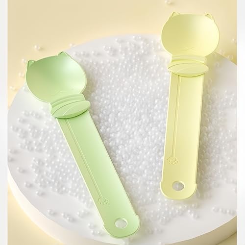 Cat Strip Feeder Spoon - Squeeze & Lickable Treat Dispenser for Wet Food, Multi-Purpose Pet Food Can Accessory (Assorted Colors) (Purple+Beige)
