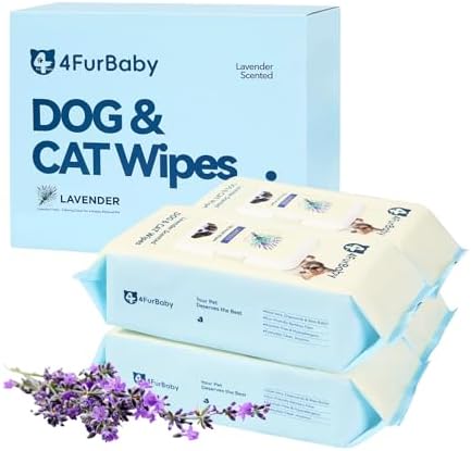 8" x 8" Dog Wipes for Paws and Butt, Lavender, 400 Count