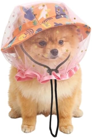 Dog Sun Hat with Mesh Head Cover, Breathable Face Guard for Outdoor Walking