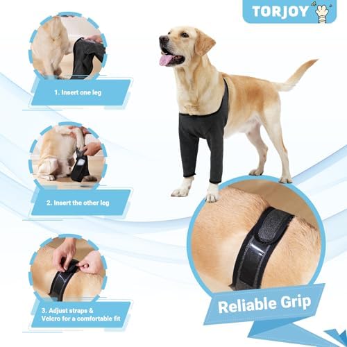 Dog Recovery Sleeves for Front Legs, Cone Collar Alternative, Waterproof & Washable, ACL/CCL Surgery Recovery, Abrasion Resistant, Prevents Licking & Scratching（Heather Gray,M）
