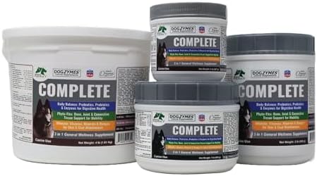 Dogzymes Complete - Probiotics, prebiotics, Glucosamine, Chondroitin, MSM and Hyaluronic Acid, Complete Skin and Coat Care (1 Pound)