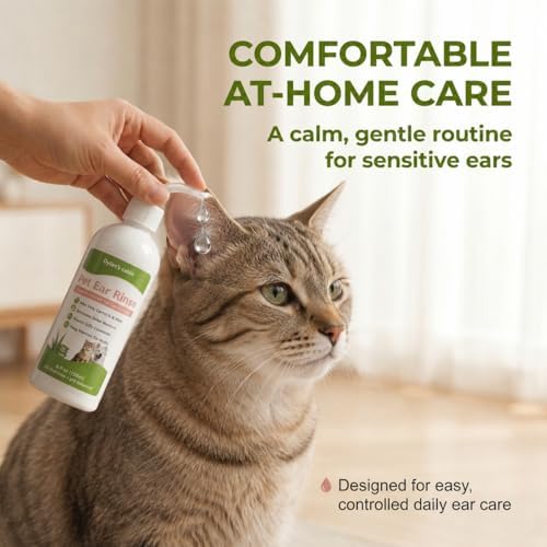 Cat Ear Cleaner Wash, pH-Balanced Pet Ear Rinse, 6 fl oz