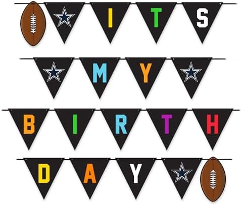 NFL Dallas Cowboys Birthday Party Banner Licensed Football Team Dog & Cat Birthday Decoration, NFL Dog Birthday Party Set and Costume, Football Fan Pet Party Supplies, Team-Themed Pawty Celebration Backdrop for Birthday Photos