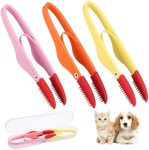 HANABASS 3pcs Pet Tear Brush for Dogs Cats Eye Cleaning Tool Soft Silica Material Portable Travel Grooming Kit