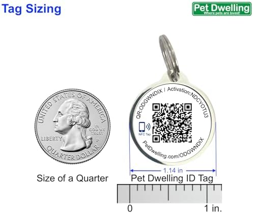 Pet Dwelling Smart QR + NFC Pet ID Tags for Dogs – Durable & Waterproof – Smart Pet Tags with AI-Powered Instant Scan Alerts & Free Online Profile (Blue Paw)