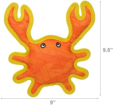 Tuffy® - DuraForce® : Crab Dog Toy: Ultra Durable Plush Toy with Multiple Layers & Reinforced Seams, Washable and Floats, DuraForce® Construction