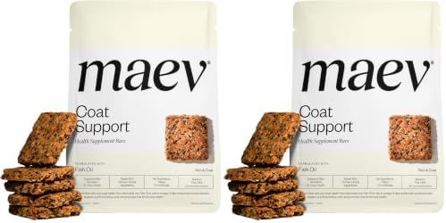 Maev Skin & Coat Supplement Bars for Dogs, with Omega-3, 30 Count (Pack of 2)