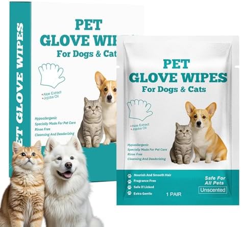 Dog Cleaning Gloves Wipes Pet Bathing Grooming Glove Wipes