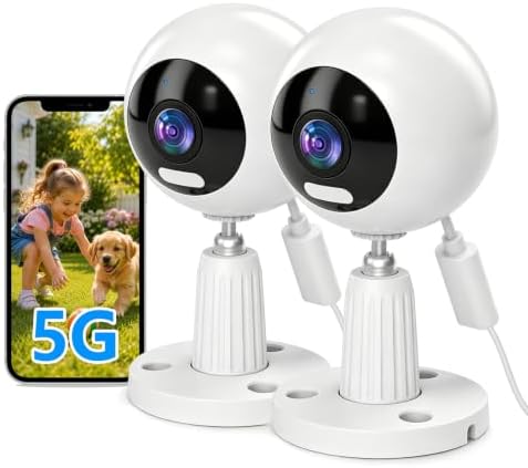 3MP Security Cameras for Home Security, Outdoor Indoor, Baby Monitor - 2Pcs