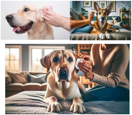 Grooming Wipes Dog and Puppy Eye Ear or Dental Gentle Textured Cleansing Pad 100 Pack Canisters (Dental Wipe Pads)