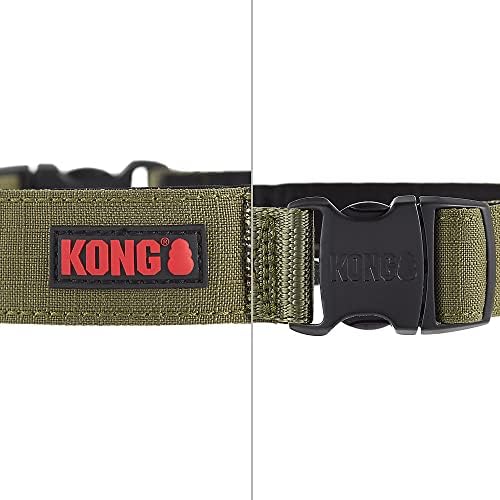 KONG Ultra Durable Padded Comfort Handle Dog Collar (XL, Green)