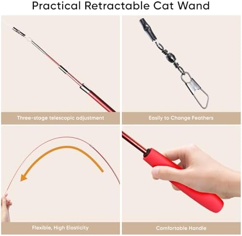 Cat Toys for Indoor Cats, 13 Packs Interactive Cat Wand Toy Set