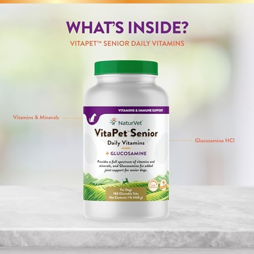 NaturVet VitaPet Senior Daily Vitamin Dog Supplements - 180 Ct