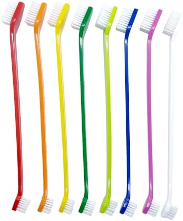 Dog Toothbrush Set of 8 – Dual Headed Dental Hygiene Brushes for Small to Large Dogs, Easy Teeth Cleaning & Dental Care,Dog Tooth Brushes for Small to Large Dogs, Cats, and Most Pets