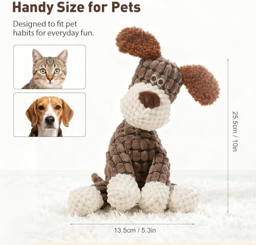 2026 New Dog Toys, Indestructible Plush Dog Toy for Aggressive Chewers, Interactive Squeaky Soft Puppy Chew Toy, Durable Teething Toys for Small Medium Large Dogs (Sky Blue)