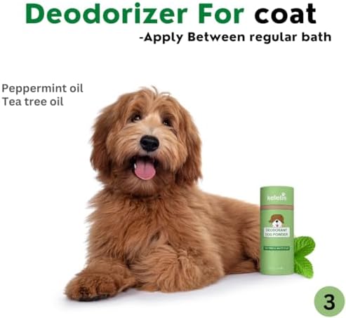 Kelebs Dog Dry Shampoo for Smelly Dogs | Waterless Dry Dog Shampoo Powder | Anti Itch Shampoo for Dogs | Skin Ear & Paw | Tea Tree Oil | Talc Free with Organic White Clay Vegan | No Plastic