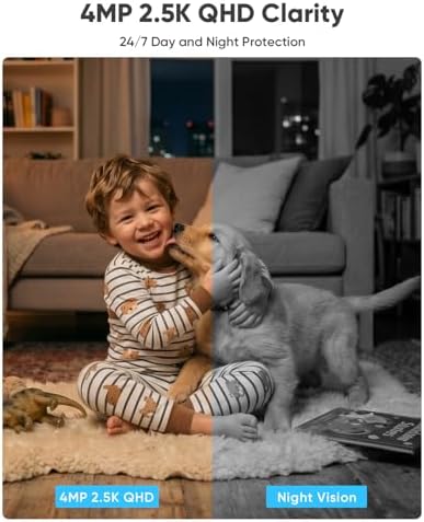 blurams 4MP Cameras for Home Security, 360° PTZ Pet Indoor Camera with Phone App, One-Touch Call, Dual-Band WiFi 6, Free Human/Pet/Motion/Sound/Cry Detection, Compatible with Alexa