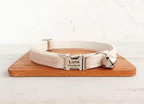 Cat Collar Personalized with Name Phone Number Engraved,Customized with Bell for Small Dogs Puppy Kitten