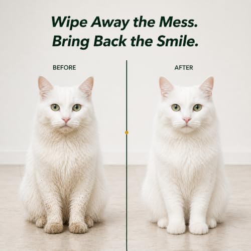 Hypoallergenic Dog & Cat Bathing Glove Wipes, 60 ct