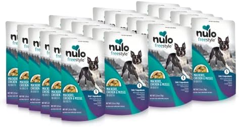 Nulo Freestyle Mackerel, Chicken, & Mussel in Broth Real Meat Dog Food Topper, 2.8 Ounce (Pack of 24)