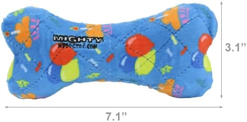 MIGHTY Tuffy Bone Dog Toy: Ultra Durable Plush Toy with Multiple Layers & Reinforced Seams, Washable and Floats, Vinyl Bone & Fleece