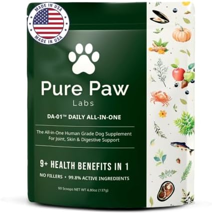 DA-1 Daily All-in-One Dog Supplement Powder | Dog Multivitamin with Probiotics for Gut Health | Supports Skin & Coat, Joints, Allergies & Immune Health | Human Grade Formula