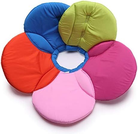 Dog Cone E-Collar Flower Soft Elizabethan Waterproof Grooming Recovery Protective Adjustable Collar for Puppy Small Medium Dogs (S Neck: 9-11in, Rainbow)