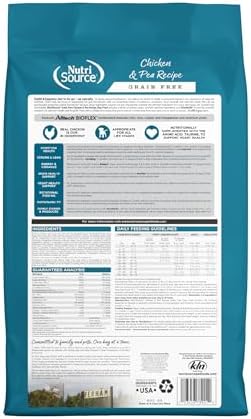 NutriSource Grain Free Chicken & Peas Dog Food, 12lb