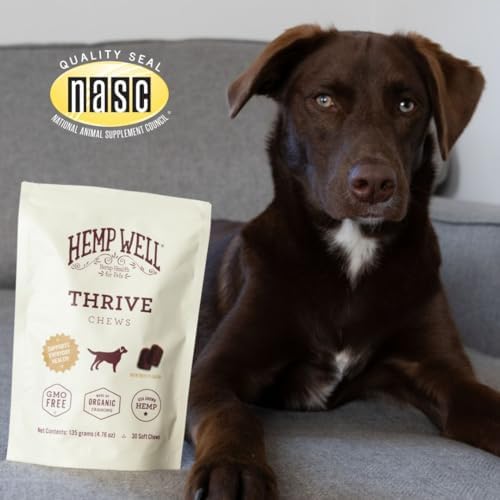 Hemp Well Thrive Dog Soft Chews with Organic Hemp, Omega 3 & 6, 30 Count