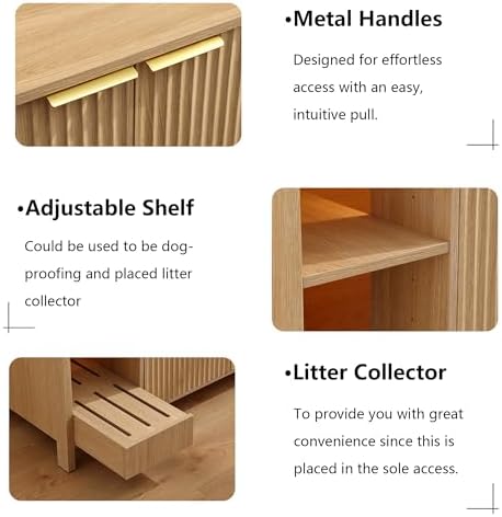 Forest Gravity Extra Large Litter Box Cabinet for Self-Cleaning Litter Box