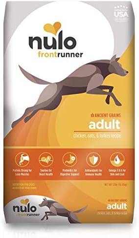 Nulo Frontrunner Dry Dog Food for Adult Dogs - Grain Inclusive Recipe with Chicken, Oats, and Turkey - All Natural Pet Foods with High Taurine Levels - Animal Protein for Lean Strong Muscles
