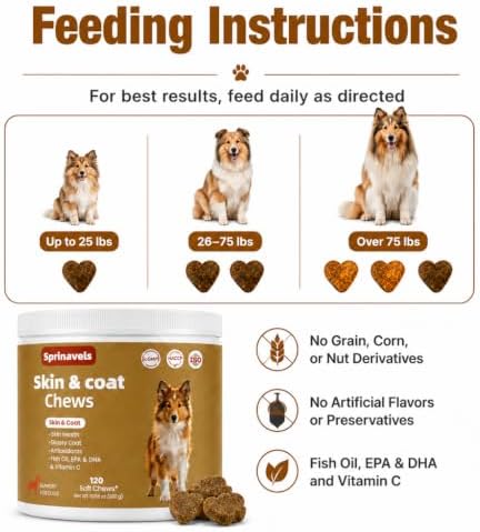 Dog Skin & Coat Chews with Omega Fish Oil, 120 Soft Chews
