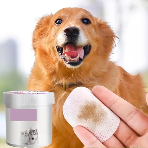 Dog Eye Wipes, Angel Eyes Tear Stain Remover for Dogs, Cat Dog Eye Wipes for Discharge and Crust, Pet Cleaning Dog Grooming Deodorizing Wipes Wash Cleaner for Eyes, Wrinkle, Face (Purple-200pcs)