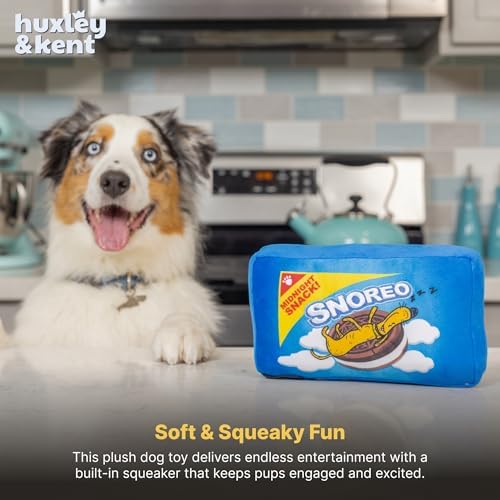 Huxley & Kent Power Plush Squeaky Dog Toy, Snoreo Cookies, Large