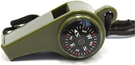 Baost 3 in 1 Outdoor Camping Hiking Emergency Survival Gear Whistle with Compass Thermometer for Camping Hiking Sports Dog Training