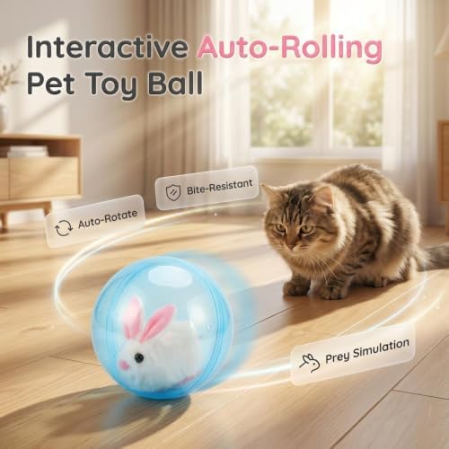 Self-Rolling Interactive Cat Ball 360° Automatic Moving Pet Toy2026 New Self-Rolling Interactive Cat Ball Realistic Animal Automatic Moving Rolling