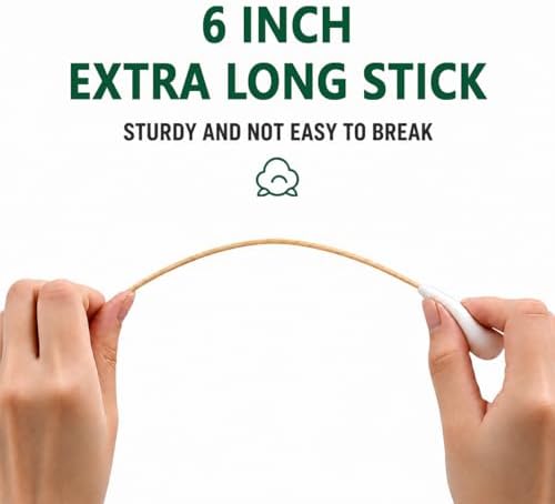 200PCS Long Cotton Swabs in Storage Box,6 Inch Long Cotton Swab with Bamboo Handle for Dogs and Cats - Lint Free,Gentle and Soft Cotton,Ear Swabs Specially Designed for Dogs Ear Cleaning