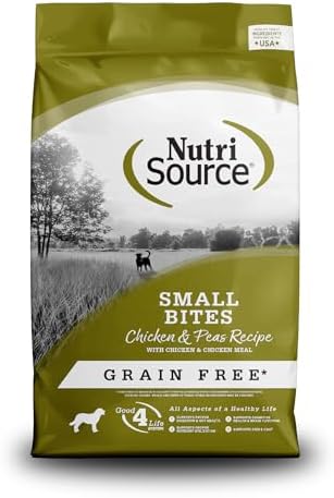 NutriSource Grain Free Chicken & Peas Small Bites Dog Food, 12lb