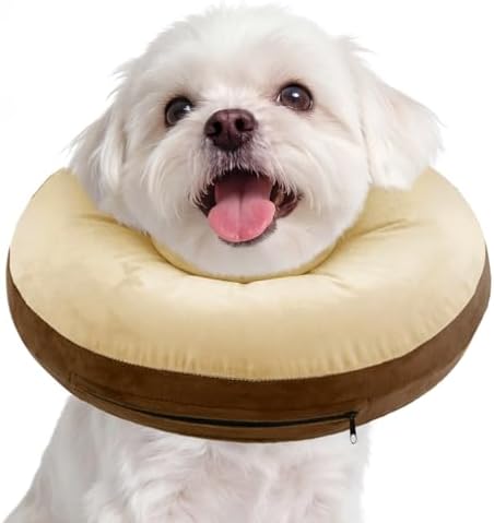 Kuoser Inflatable Dog Cone Collar, Dogs Donut Collar to Stop Licking, S