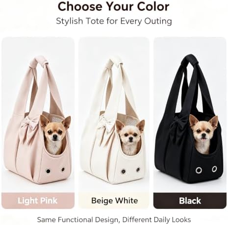 Small Dog Carrier Purse,Soft-Sided Dog Bag Carrier for Outings (Pink)