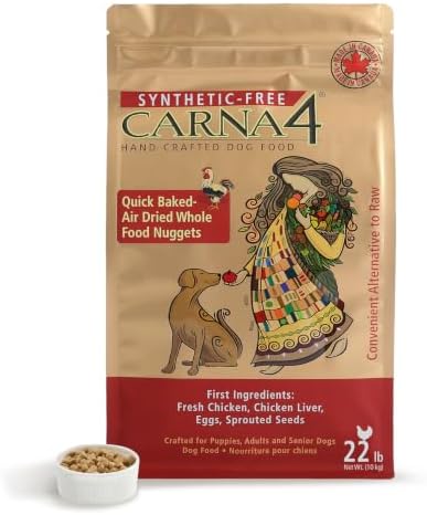 CARNA4 Gentle Quick-Baked Air-Dried Dog Food, Chicken Recipe, 22lb