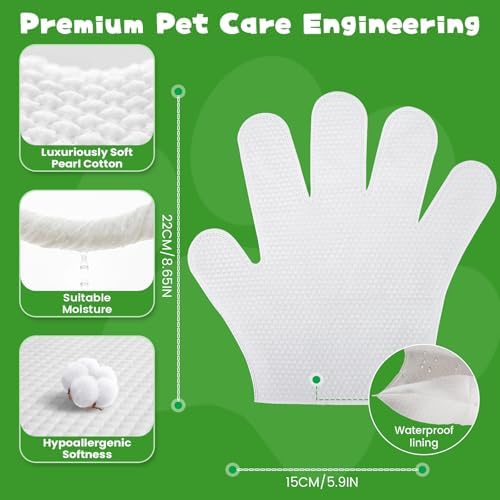 Pet Glove Wipes for Dogs & cat , Pet Cleaning Gloves Individual Packing