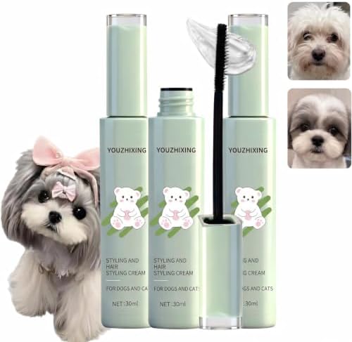 Dog Facial Hair Styling Gel – Gentle Grooming for Eyes & Nose Flyaways, No Alcohol Formula for Small Long-Haired Dogs & Cats, for Daily Use & Styling, 1.06 oz (Green, 3 oz)