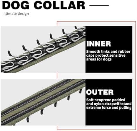Martingale No Pull Dog Collar for Large Medium Small Dogs, Heavy Duty Nylon Adjustable Reflective Anti Pull Slip Collar with Buckle for Training Walking Hunting S Army Green