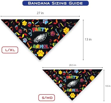 NFL Philadelphia Eagles Pet Birthday Bandana, NFL Dog Birthday Party Set and Costume, Licensed Dog & Cat Birthday Party Scarf, Football Team Pet Outfit, Puppy Bday Accessory, Size Large/X-Large