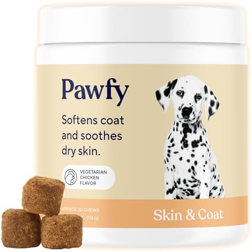 Pawfy Skin & Coat Salmon Oil Chews - Dog Itch Relief & Allergy Support