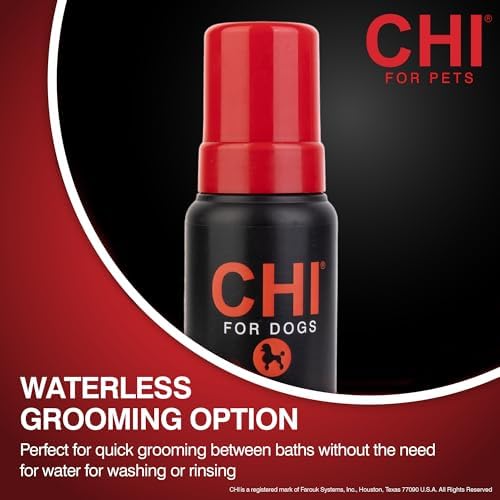 CHI for Dogs Deodorizing Waterless Foam Wash, Pump Bottle, 8 Oz