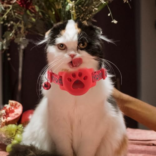 3pcs Pet Tracking Collar Holder with Bell, Reflective Cat Safety Band