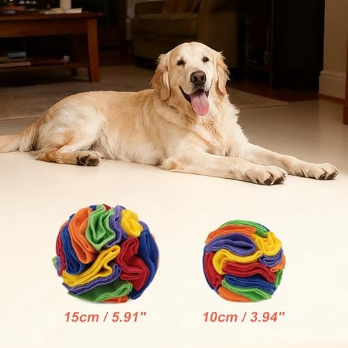Snuffle Ball for Dogs, Interactive Dog Toys, Rainbow, Medium